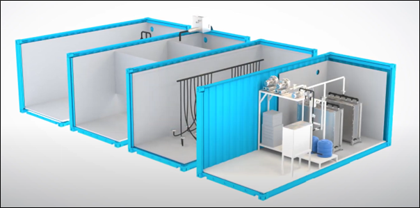 Coftec's Membrane Bioreactor (MBR) technology combines the principles of biological treatment and membrane filtration to achieve high-quality wastewater treatment in a containerised format.